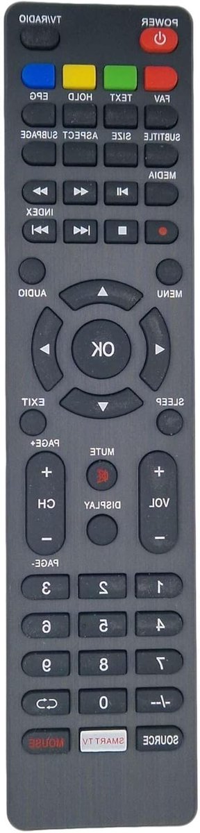 Vervangende Afstandsbediening - Universele Controller - TV Bediening - Directe Herkenning - 8 Meter Bereik - Zwart