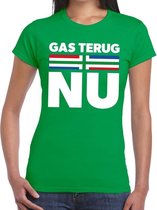 Groningen protest t-shirt gas terug NU groen voor dames XS