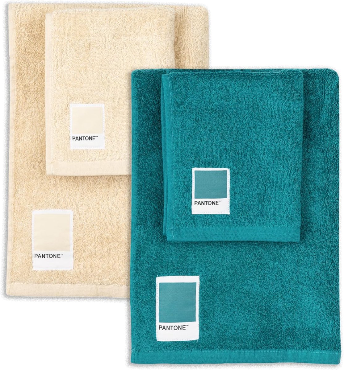 SnelShoppen - Luxe Badhanddoeken voor Bad en Bidet, 100% Katoen, Oeko-Tex Gecertificeerd, 2 Sets Handdoeken, 50 x 100 cm en 40 x 50 cm, Zacht en Absor