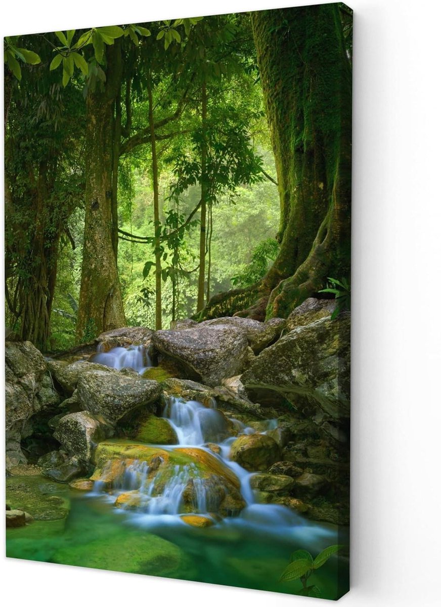 Canvas Schilderij - Wanddecoratie Kunst - Woonkamer Aankleden - Hoge Kwaliteit Print - 20x30 cm - Natuurlijk Groen