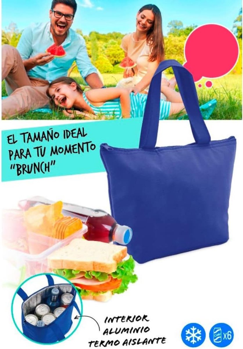 SnelShoppen - Mini Koeltas | Vouwbare Thermo Lunch Tas met Rits en Handvat | Houdt Dranken, Snacks en Lunch Koel of Warm | Voor School, Kantoor, Stran