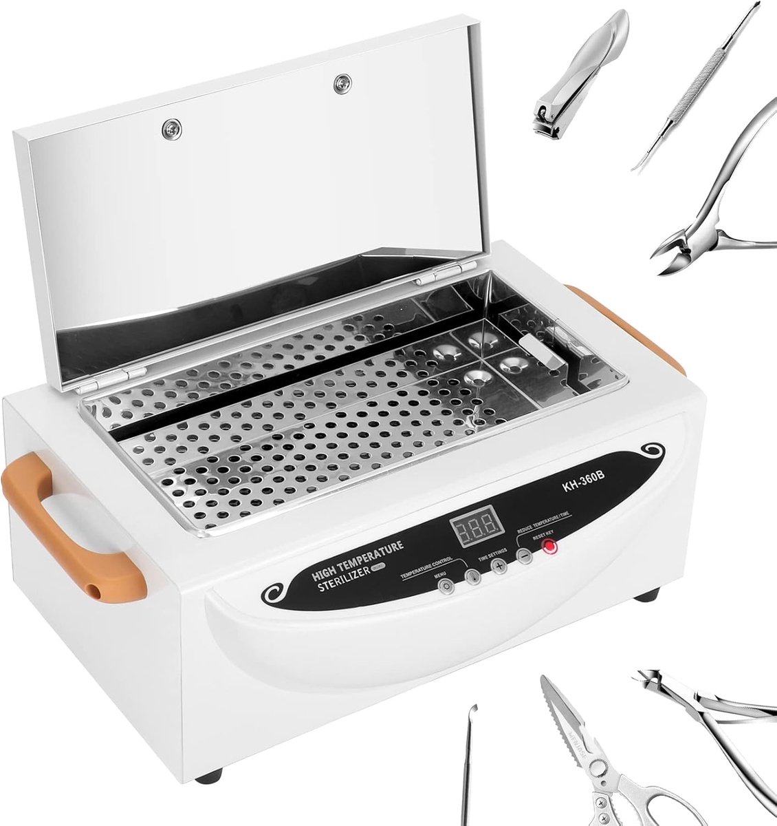 SnelShoppen - 500W Hot Air Sterilizer Disinfection, 250℃ Droog Hitte Sterilisator voor Nageltools, Cosmetische Tools, Kappersgereedschap, 2L Capacitei