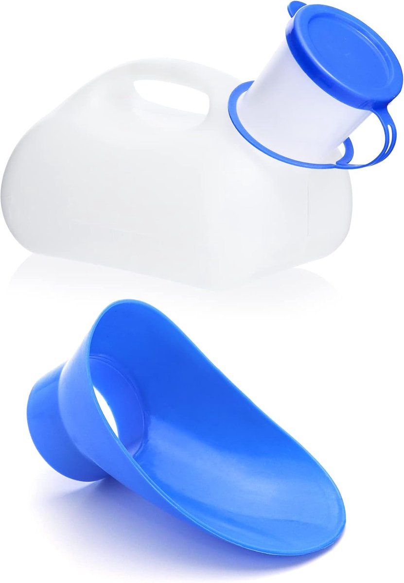 SnelShoppen - 1000ml Urinaal voor Mannen en Vrouwen - Draagbare Urinefles met Deksel - Ideaal voor Camping, Reizen, Auto, Outdoor - Duurzaam Plastic,