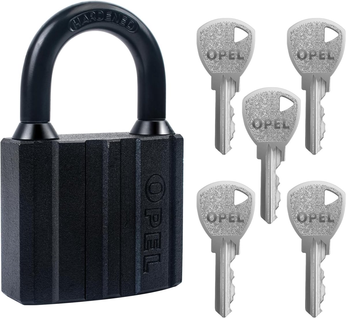 SnelShoppen - Heavy Duty Hangslot met 5 Sleutels, Robuust Hangslot voor Schuren, Containers, Magazijnen, Garages, Rolluiken, Opslagunits, Tuin, Fietse