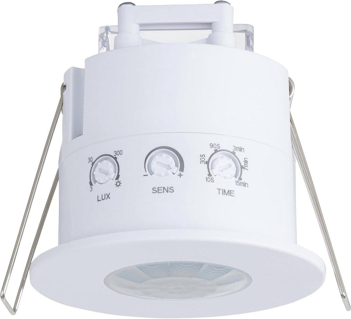 SnelShoppen - Bewegingssensor Inbouw Plafond IP54 - LED Geschikt, Programmeerbare Aanwezigheidsdetector 6m/360°, 3-draads, Detecteert Ademhalingsbeweg