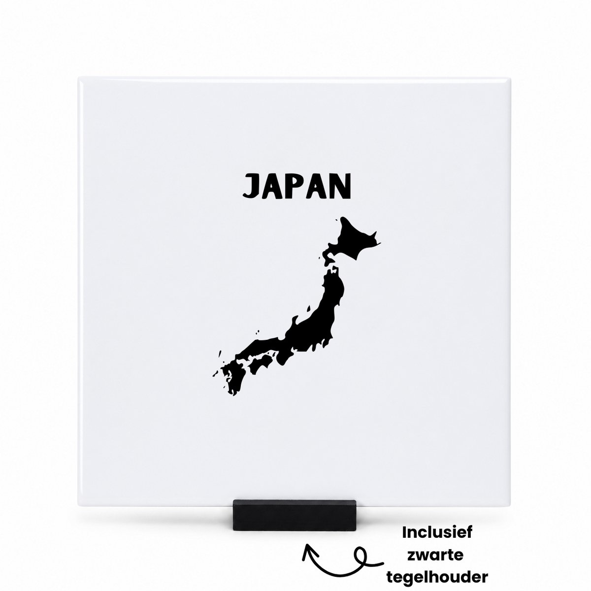 Hacebo Japan tegeltje met tegelhouder - Piloot - toeristen - tegeltjes met tekst - Japan cadeau - beste land - Leuk cadeau voor je Vriend om te geven - spreuktegels - 15x15 CM Wit