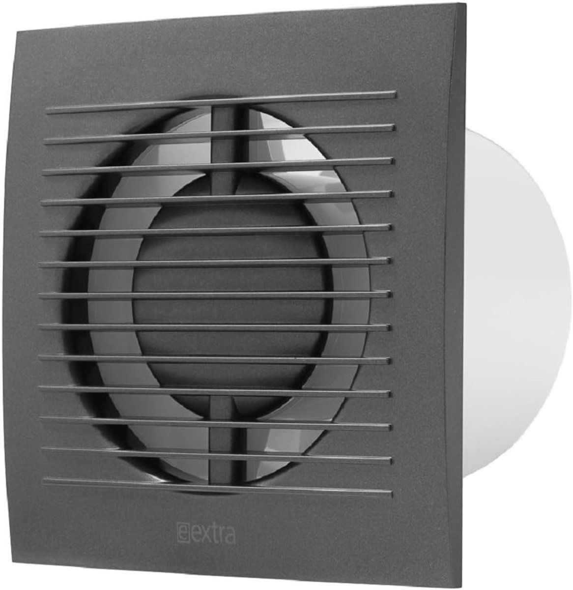 SnelShoppen - Ø 100mm Badkamer Ventilator met Timer en Vochtigheidssensor - Anthraciet Stille Afzuiger Wandventilator voor Keuken, Toilet en Badkamer
