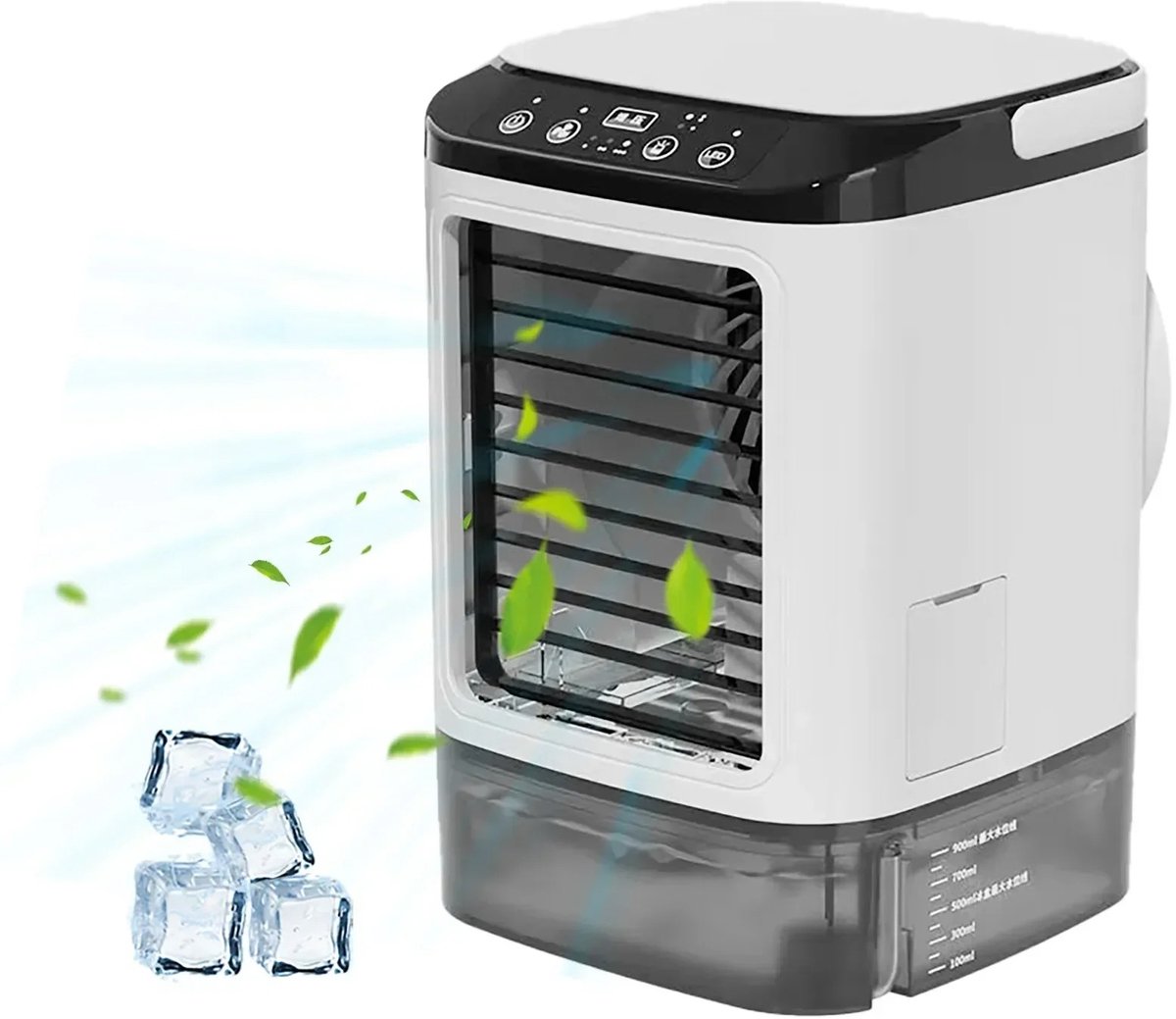 Cherrys Finds - Mini airco - Airco - Mobiele Airco - Nachtlampje - 7 Kleuren - 3 Standen - Compact en Draagbaar - Extra grote watertank - Wit