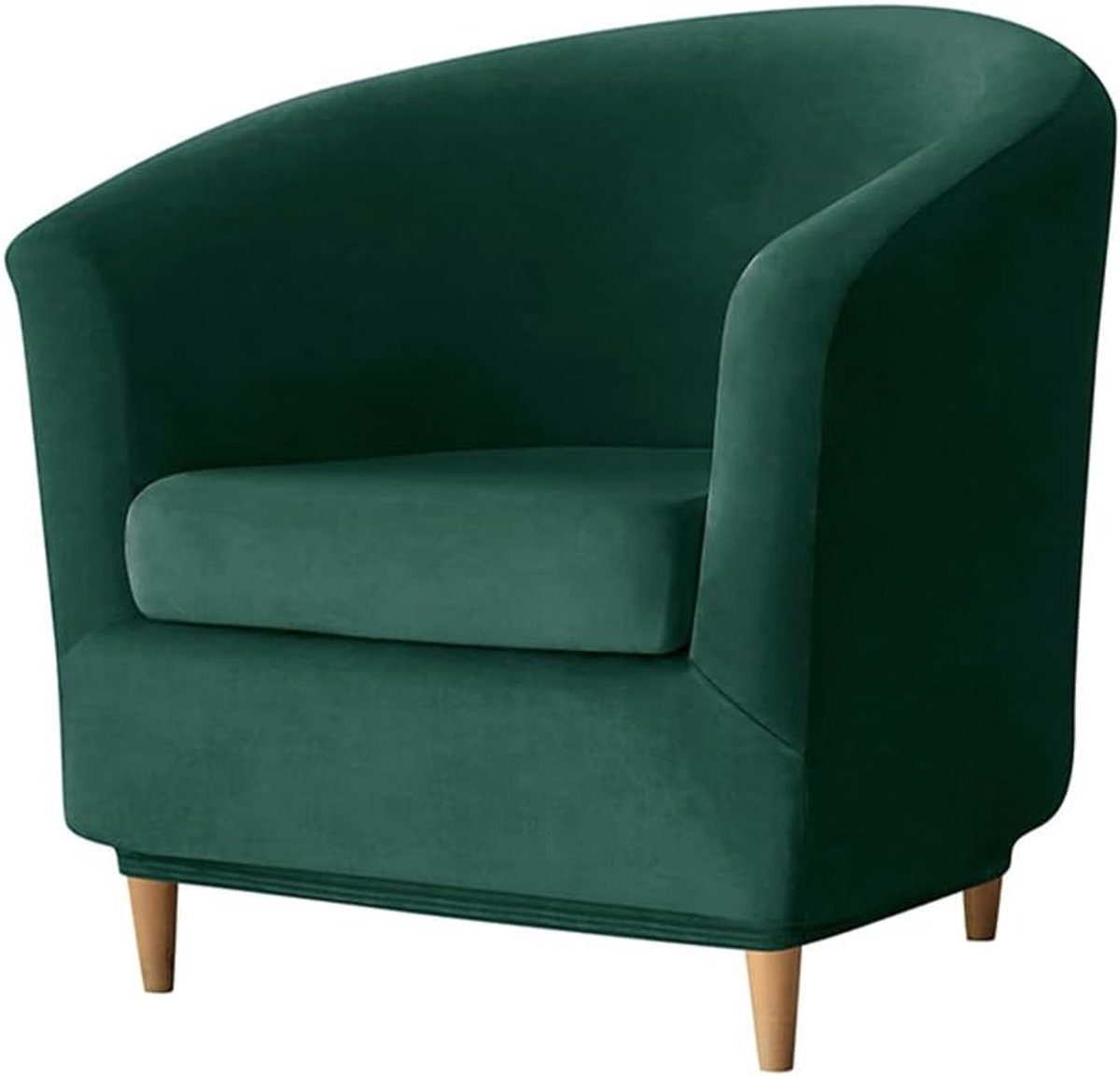 SnelShoppen - Armchair Cover Velvet Beschermhoes 2 Stuks voor Tullsta en Cocktail Fauteuils - Donkergroen, Stretch, Dierkrabbestendig, Perfecte Pasvor