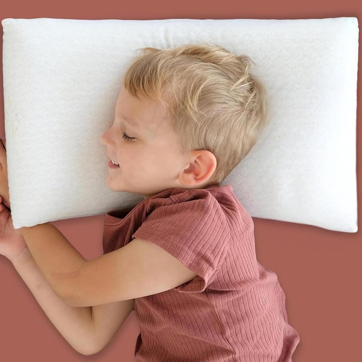 Thijox - Hoofdkussen Kind 25x50 cm Memory Foam - Ergonomisch Kussen voor Baby- en Kinderbed - Orthopedisch Laag en Ademend voor Kinderen 2-6 Jaar