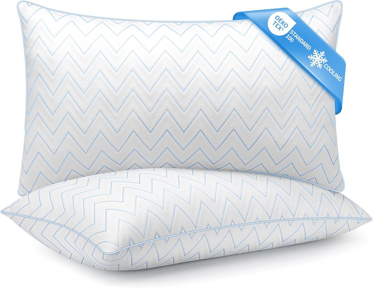 SnelShoppen - Kussens 50x70 cm - 2 stuks, zacht en ademend, 70% 7D en 30% 1.33D polyester, comfortabele ondersteuning voor alle slaapposities