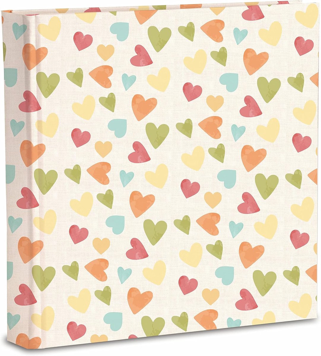 SnelShoppen - Photo Album 31x31 cm met 80 Pagina's - Duurzaam Karton, Matte Plastic Coating, Hartjes Design - Perfect voor Feesten, Herinneringen en K