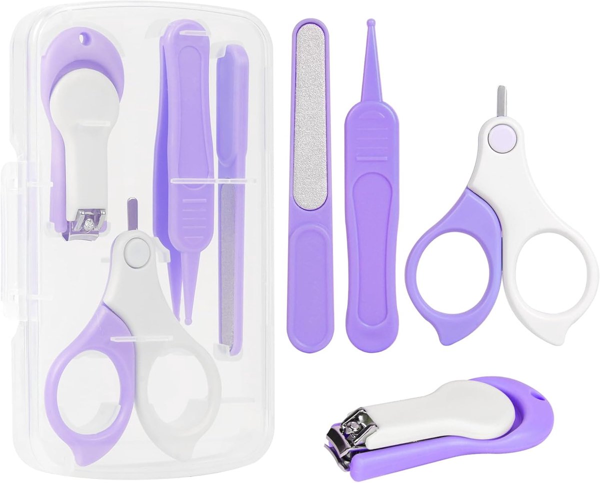 4-in-1 Nagelset voor Baby's - Manicureset inclusief Babyschaar, Nagelknipper, Nagelvijl en Pincet