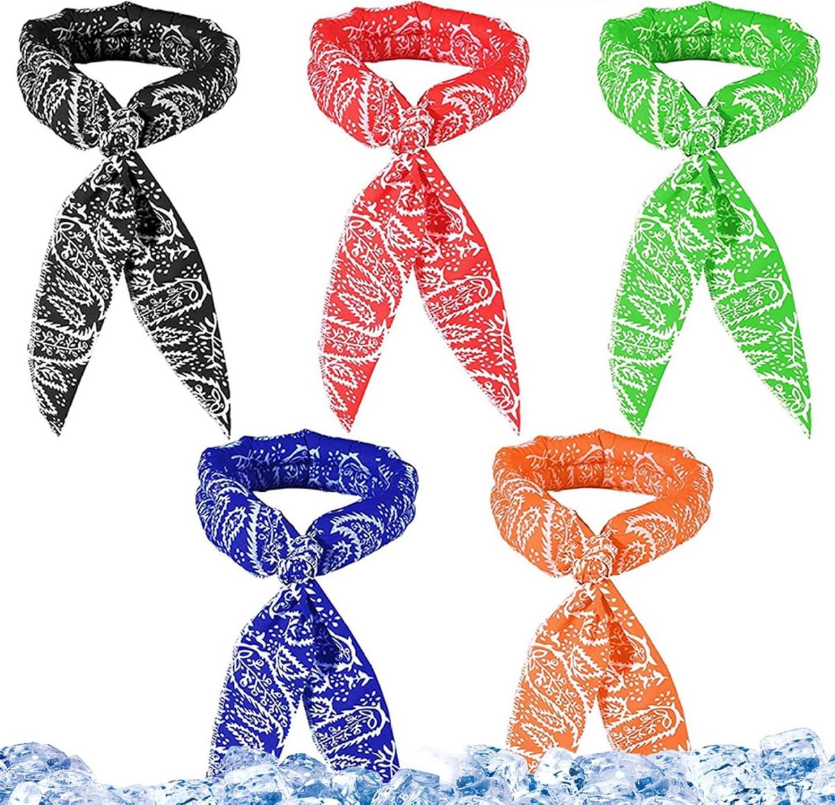 Koelende Nekdoeken - Koelbanden Zomer - Hitte Verminderen - Direct Koelend Effect - 5x100 cm - Multicolor