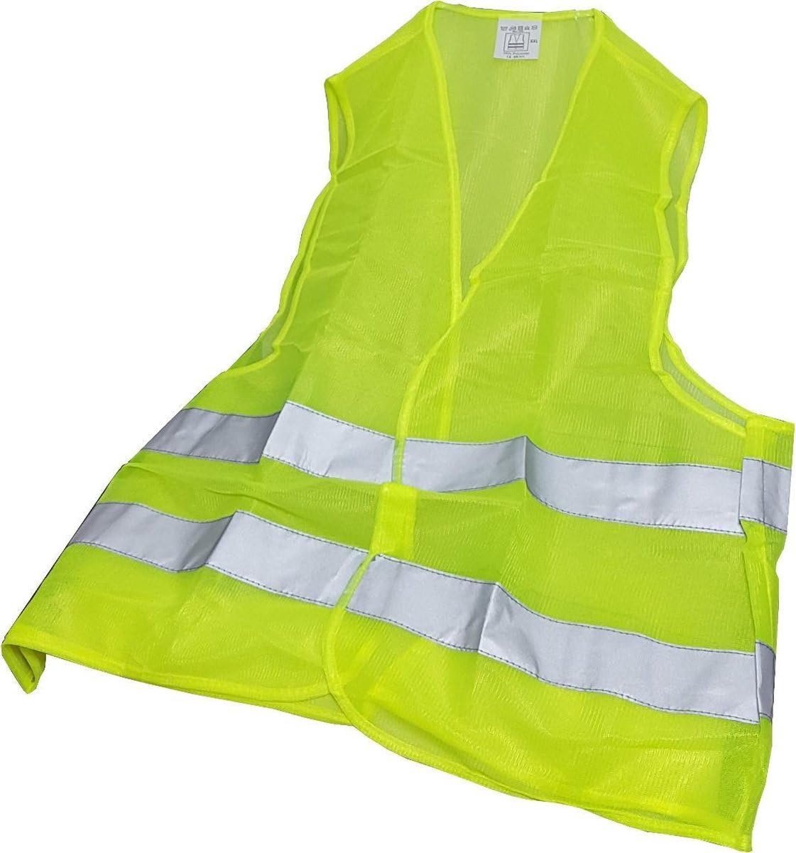 SnelShoppen - 3x Veiligheidshesje Geel - Reflecterende Banden - Klittenband - One Size M tot XXL - Veiligheidshesjes voor Auto, Vakantie, Fietsen, Wan