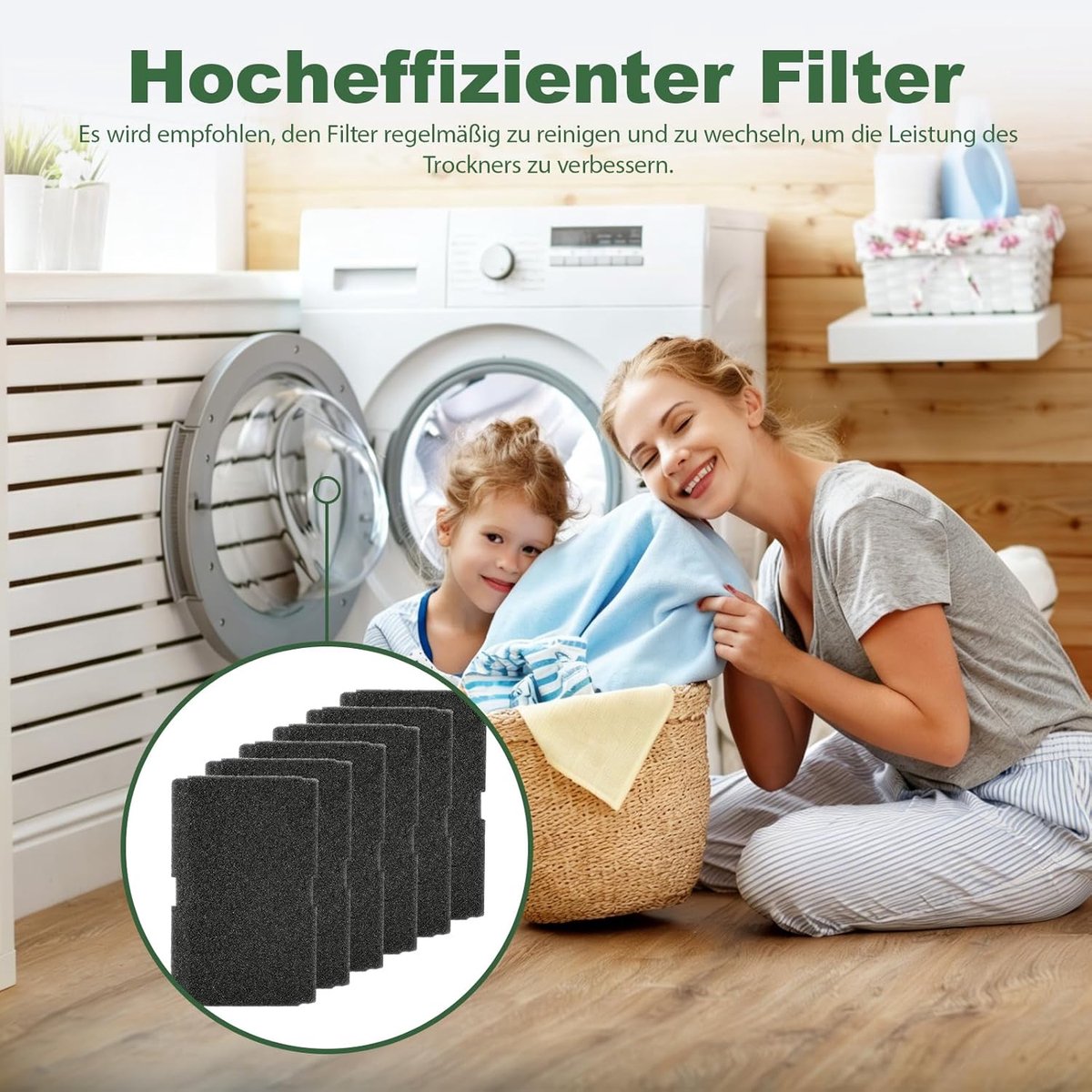 SnelShoppen - 6 Stuks Droogfilters voor Wasdroger - 240 x 155 x 10 mm Filter voor Beko, Grundig, Blomberg - Schuimstoffilter, Sponsfilter, Filtermat v thumbnail 5