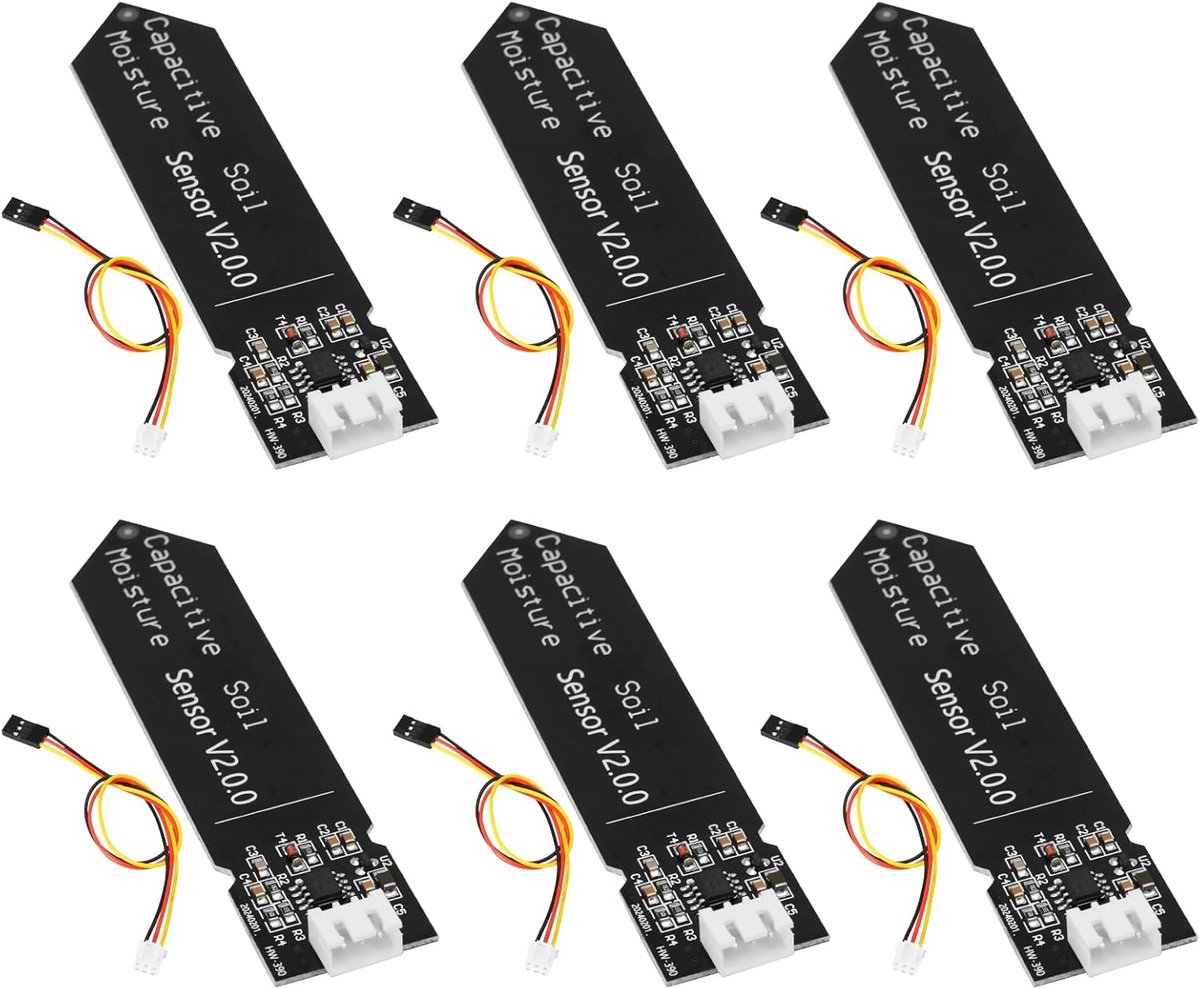 SnelShoppen - Moisture Sensor Ulegqin Hygrometer Sensor Module - Capacitive Bodemsensor - Corrosiebestendig - DC 3.3-5.5V - Tuin, Arduino - 6 Stuks