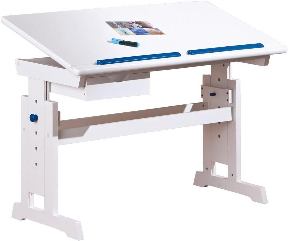 Bureau Massief Grenen - Werktafel Kinderen - Studeren en Werken - Kantelbaar Hoogte Verstelbaar - 109 x 55 cm