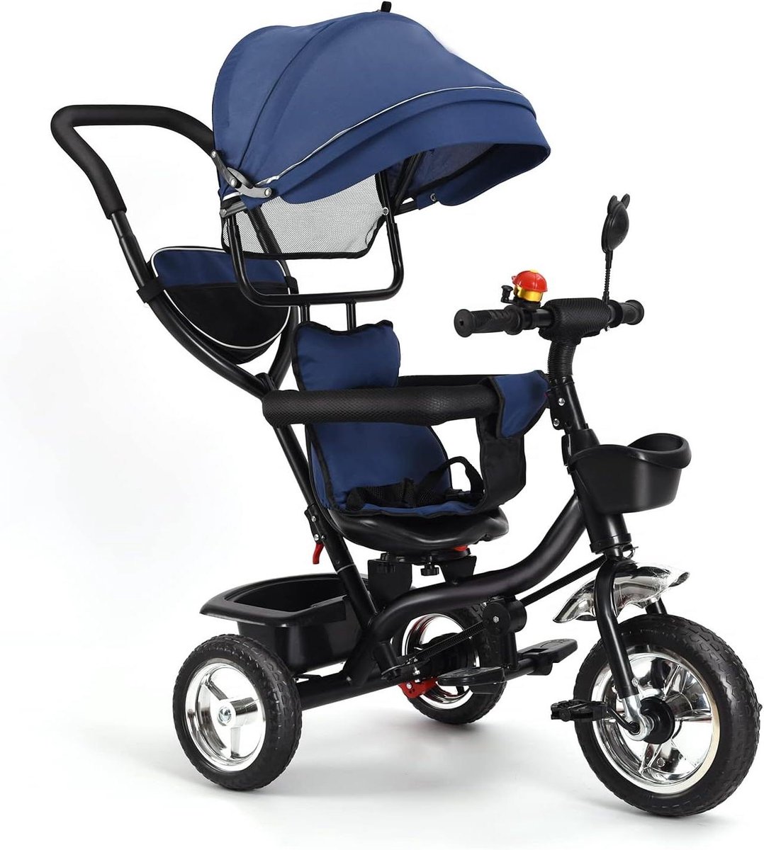 Babydriewieler 4-in-1 - Kinderfiets Evolutie - Buiten Spelen - Inklapbaar Zonnezeil - 106 x 75 cm - Blauw