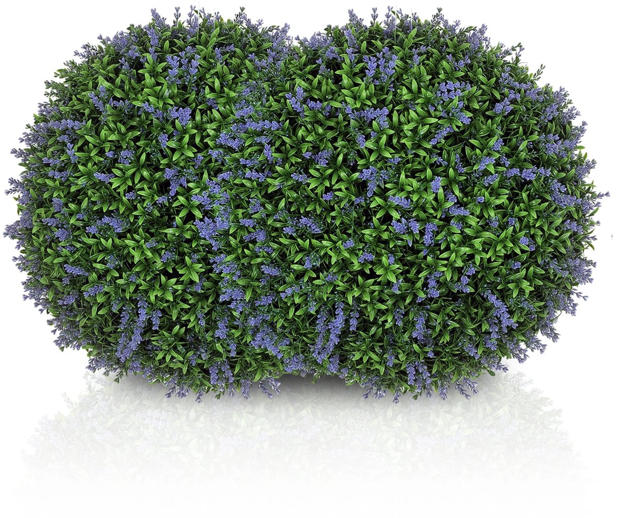 VIEMAE Kunstplant - Kunstplant voor binnen en buiten - Kunstbloemen - Kunstplanten - Lavendel - 2 stuks - ⌀42cm - Groen, paars
