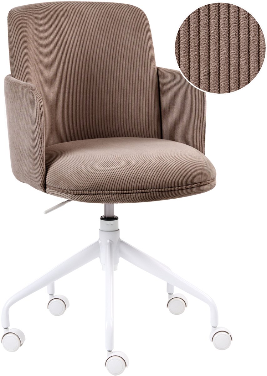 DRYDEN - Bureaustoel - Bruin - Corduroy