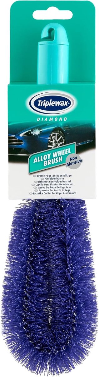 SnelShoppen - Triple Wax Aluminium Velgenborstel - Sterke Velgenreiniger - Ideaal voor Auto Onderhoud - Handvat en Borstelkop - Voor Alle Velgen - Pro