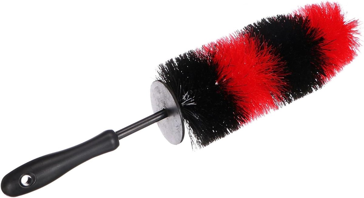 SnelShoppen - CAR DETAILING TIRE BRUSH L | RIM BRUSH Ø10 CM | Voor Grondige Reinigen van Rims en Banden | Ergonomische Handgreep | Duurzame Borstels