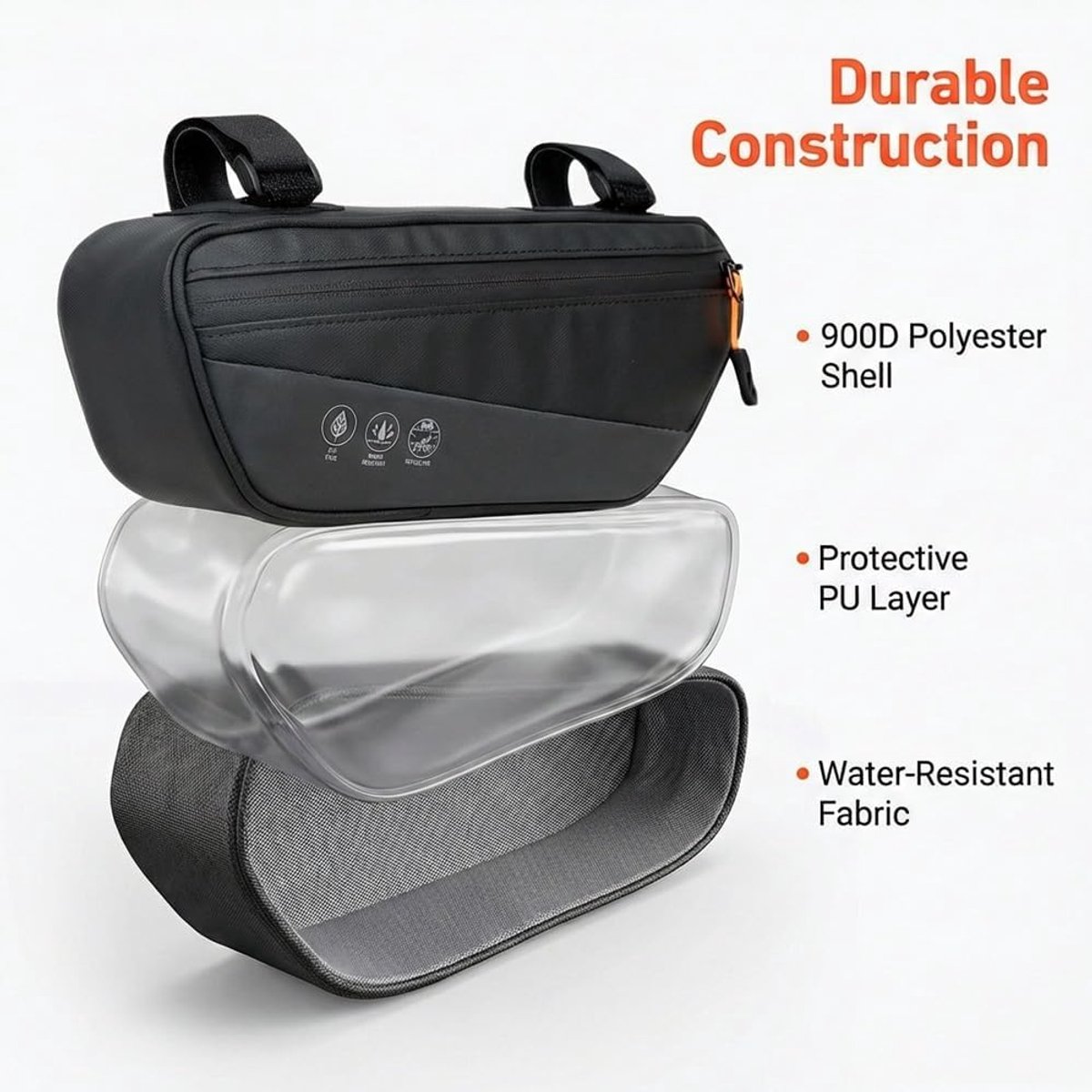 SnelShoppen - Triangular Bicycle Frame Bag 1.8L - Waterdichte Fietsframe Tas met Reflecterende Strip - Verstelbare Bandjes voor Mountainbikes, Racefie