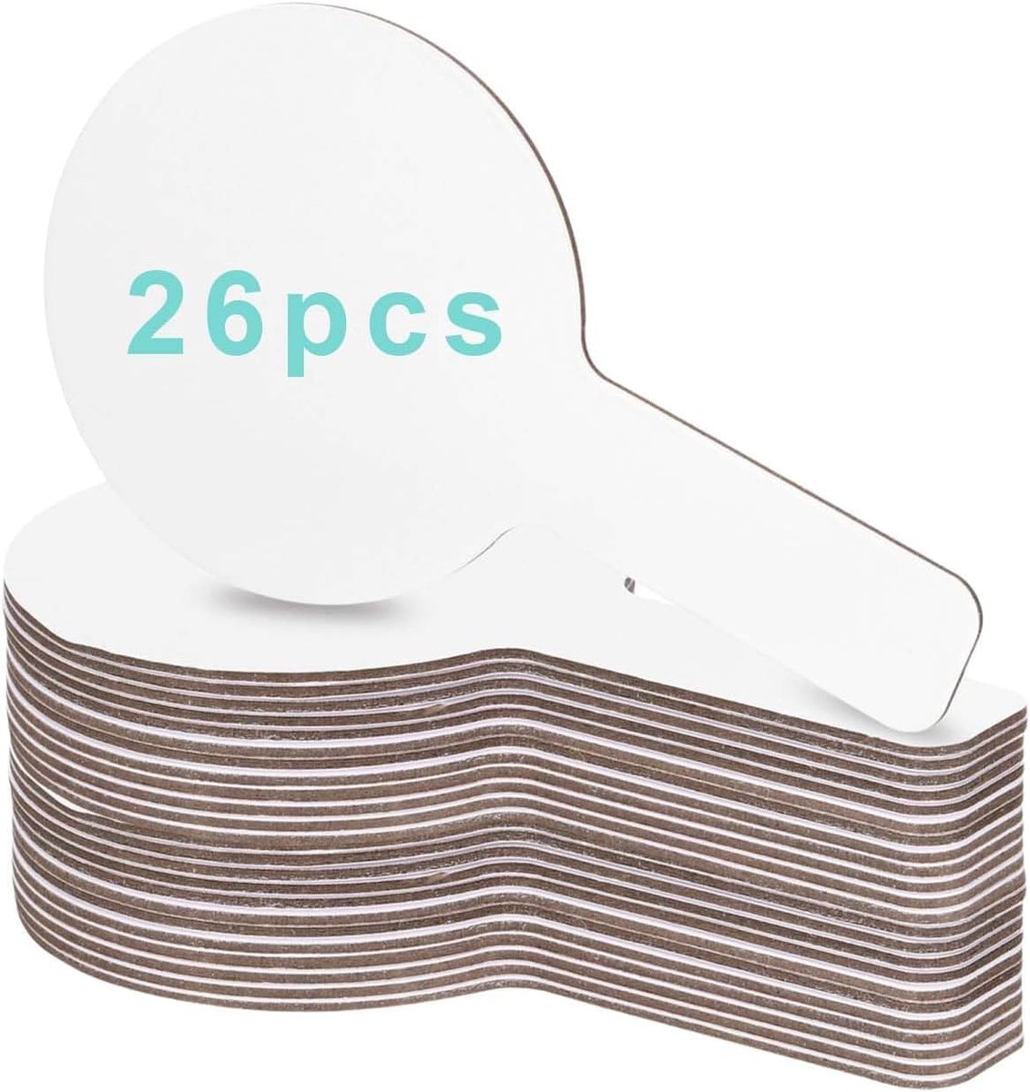 SnelShoppen - 26 Stuks Kleine Droogveeg Borden 9 x 5 Inch Handheld Whiteboard, Droogveeg Antwoordpaddles voor Lessen, Teamvergaderingen en Spellen