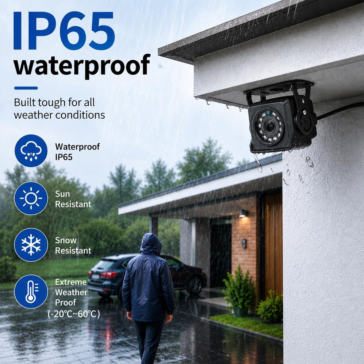 SnelShoppen - 5MP IP65 Waterdichte POE IP Camera met Nachtsicht, 12 LEDs, 3.6mm Lens, Ultra HD Mini Beveiligingscamera voor Binnengebruik - H.265/H.26