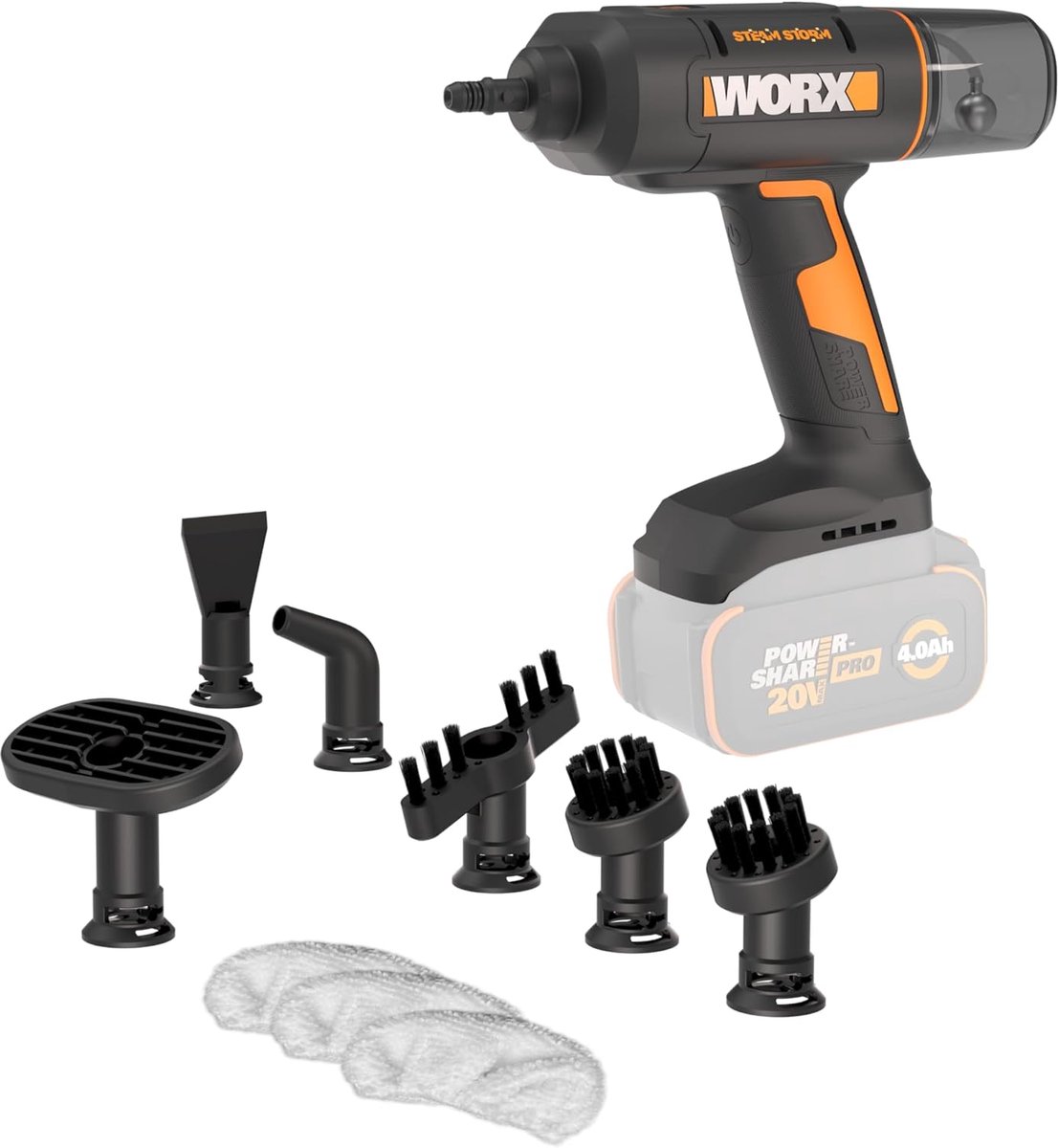 Thijox - Draadloze handstoomreiniger 18V, 20V MAX, 220°C, voor snelle reiniging, lichte en draagbare stoomreiniger voor thuis en auto, doodt ziektekie