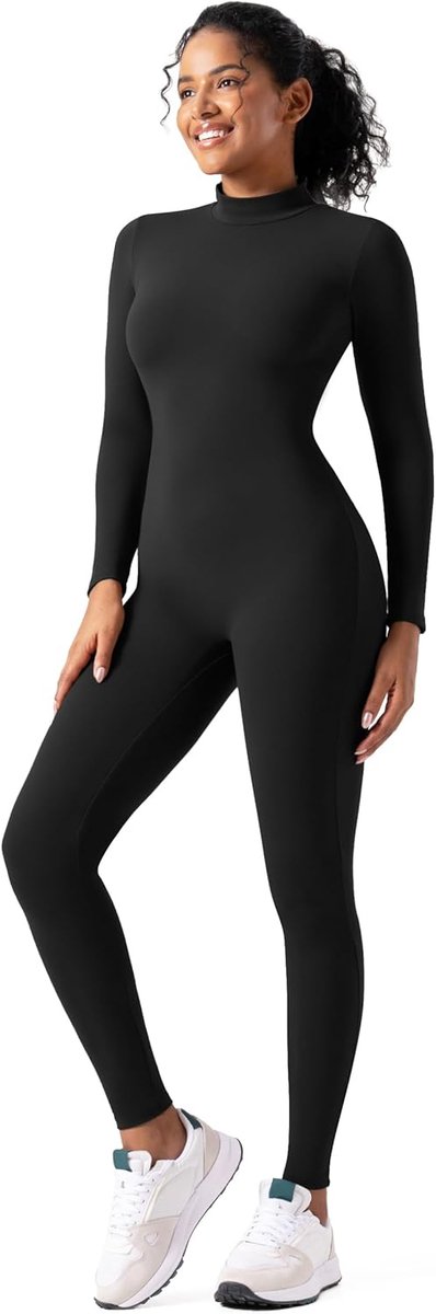 SnelShoppen - Volwassen Hoge Hals Zip Een Stuk Unitard Full Body Turnpakje Bodycon Jumpsuit voor Vrouwen - Zachte Micro Nylon/Spandex Mix, Perfect voo