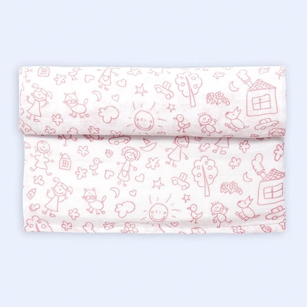 SnelShoppen - Ti TIN Mousseline voor Baby's 120x120 cm, 100% Katoen, Zacht en Ademend, Multifunctioneel Wikkeldoek, Deken, Chiffon, Uniseks Prints, Ma