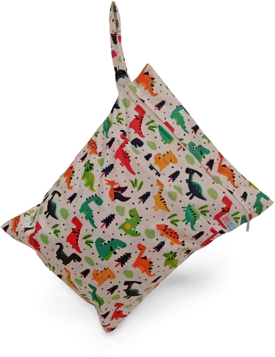 Piriuki Wetbag Groot – 32 × 30 cm – 2 Vakken – Dino