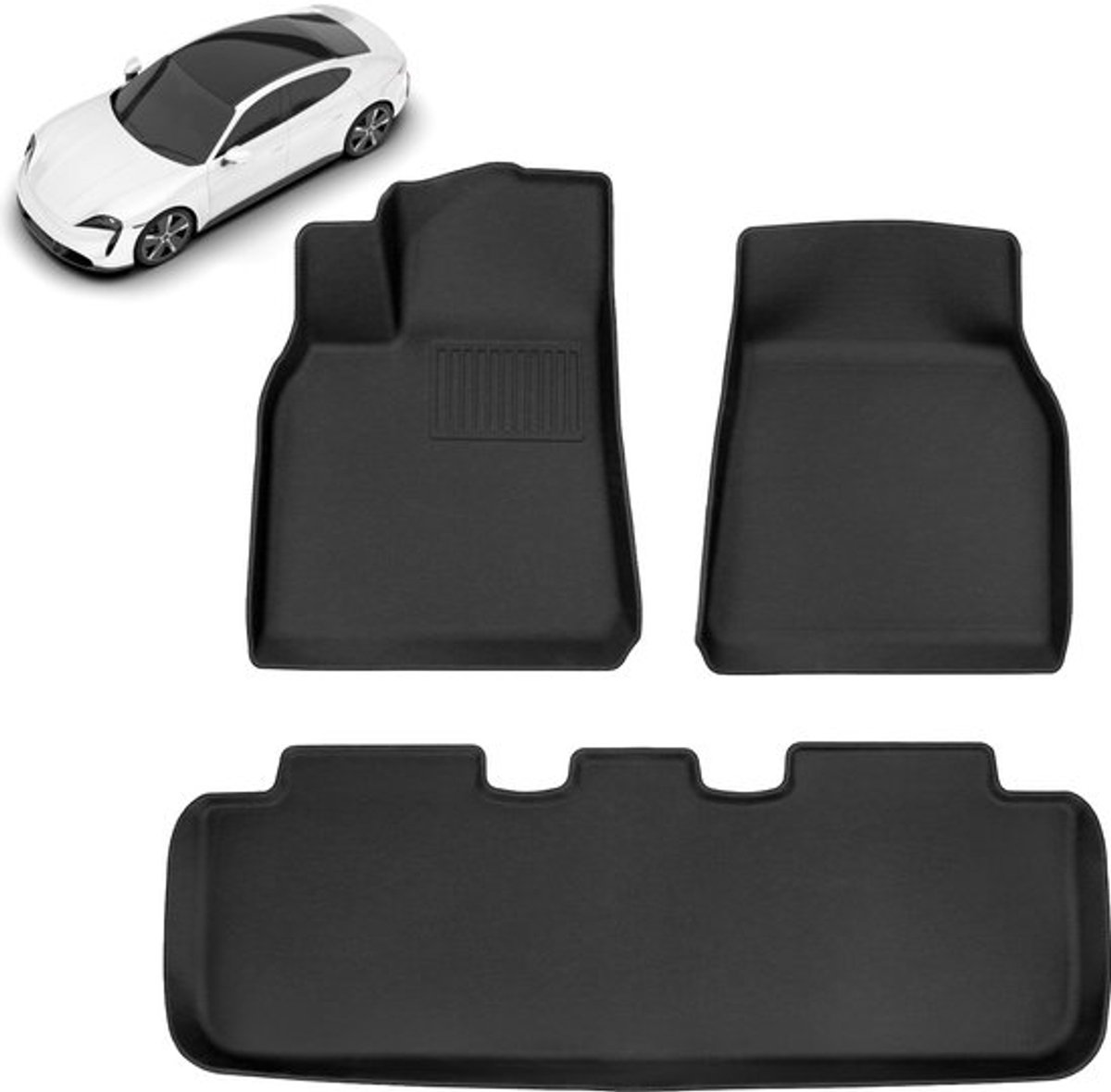 All-Weather TPE-vloermatten compatibel met Tesla Model Y 2020-2024 - Op maat gemaakte voering, anti-vervorming, antislip, waterdicht