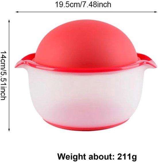Granaatappelschiller, siliconen granaatappelpitverwijderaar, pulpscheider, keukenfruitschiller, geschikt voor het schillen van fruit, groenten en granaatappels (19,5*14cm, rood) — afbeelding 2