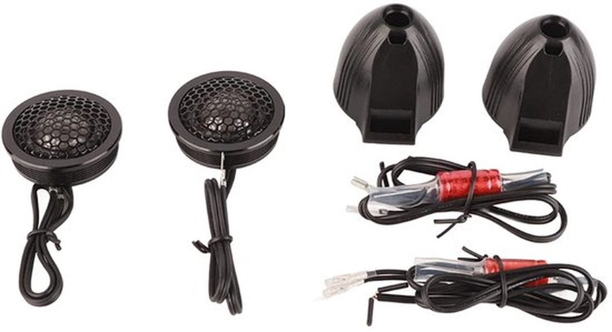 2 stuks Stereo Luidspreker met 2 stuks Harnas, Audio Luidspreker Dome Tweeter Stereo Muziek Luidspreker voor Auto Audio Systeem Auto Accessoire