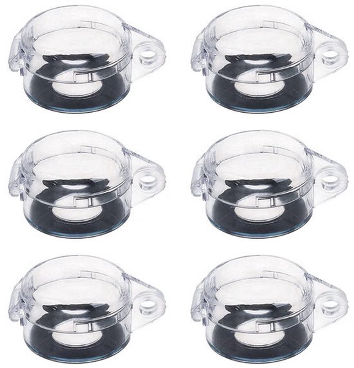 6-Pack Ronde Drukknop Schakelaar Cover - Doorzichtig - Diameter 22mm - Beschermend