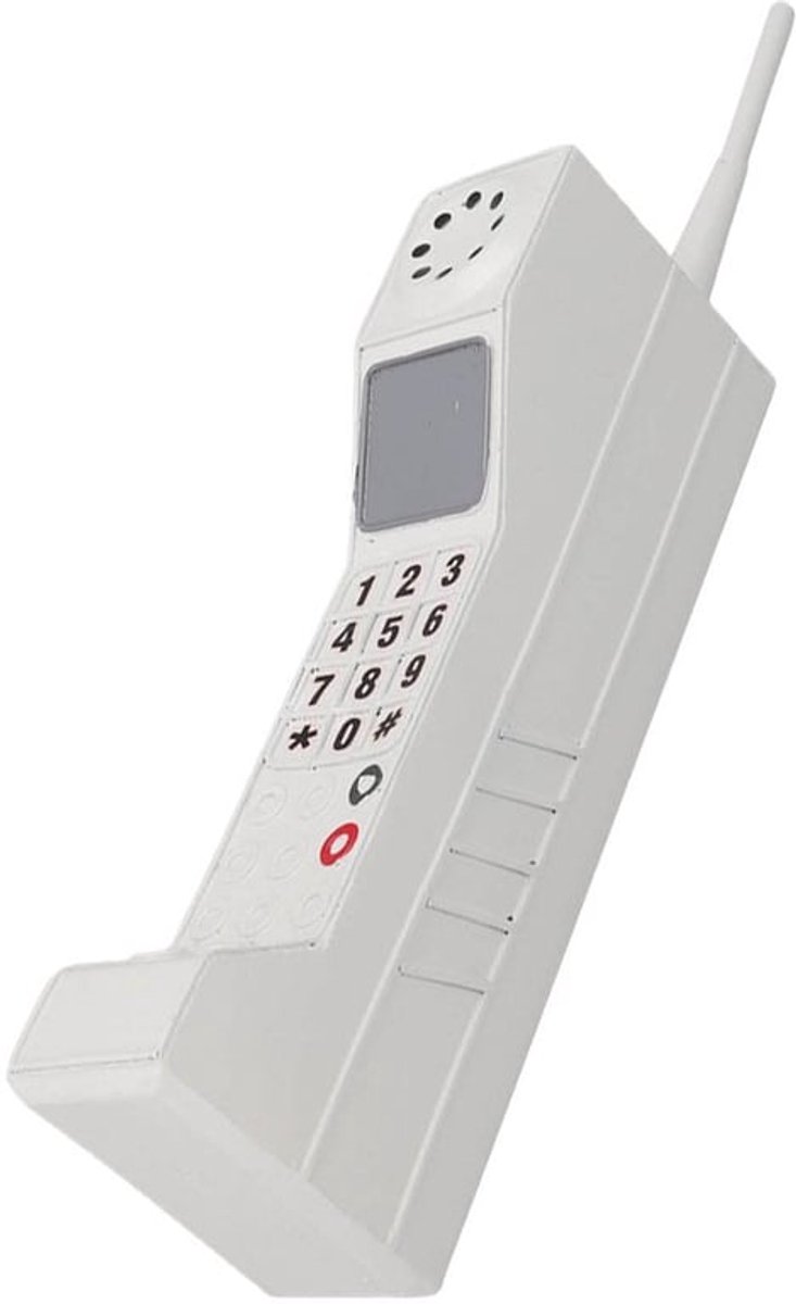 Retro Mobiele Telefoon, Baksteen Simulatie Oude Stijl Telefoon Ornament, Draagbaar Klassiek Mobiele Telefoon Model Voor Thuis, Podium, Feest, Decoratie (Wit)