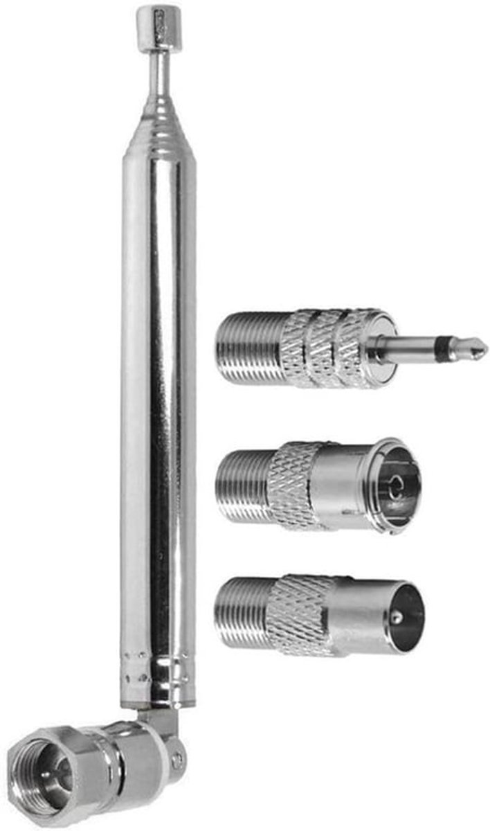 Telescopische FM DAB Radio Antenne Vervanging 76cm F-Type Mannelijke Connector 3 Stuks Converters voor Radio TV AV
