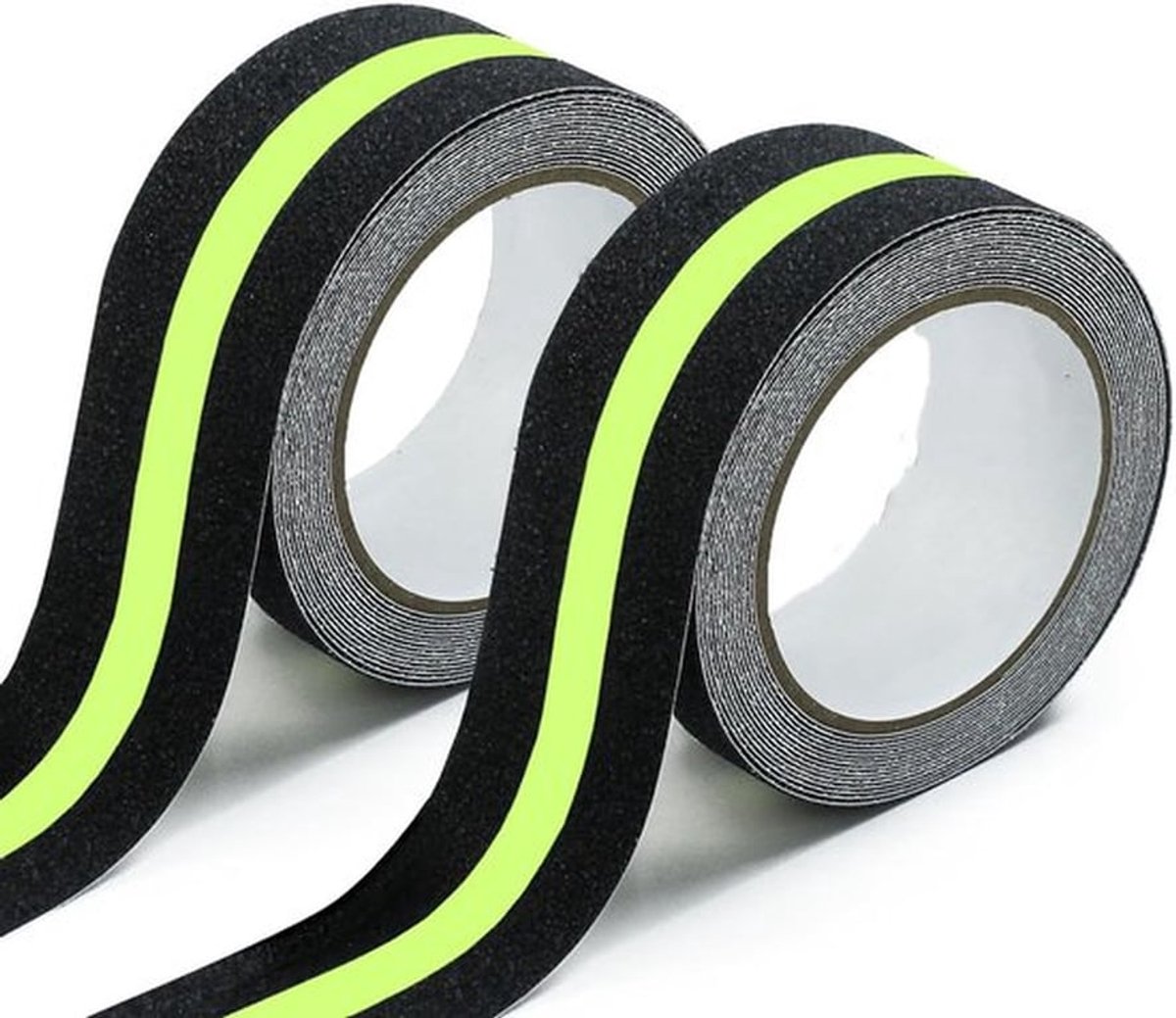 Antislip Plakband - 2 stuks - Trapband - Veiligheidstape - Trapband - Antislip Plakband - Gloeiend In Donker - Voor trappen, ladders, gladde vloeren, binnen en buiten - 5 m x 5 cm - Zwart
