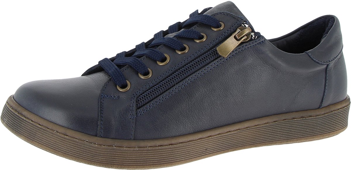 Andrea Conti leren damessneaker 621670017 lage damesschoen donkerblauw