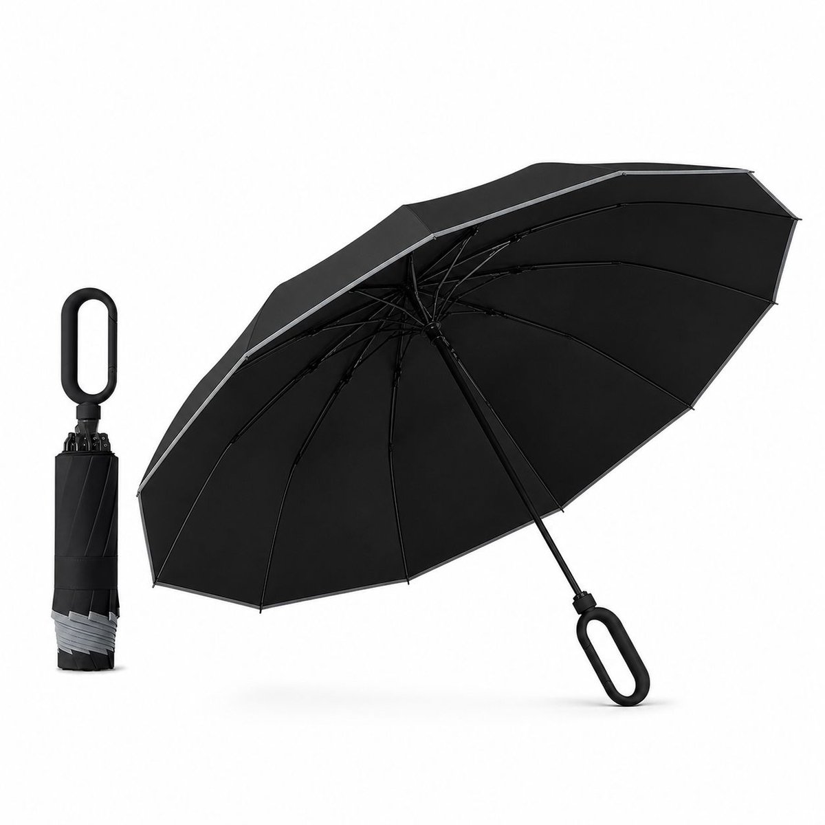 VHV-Extra Grote Paraplu 107cm - Windbestendige Stormparaplu met Dubbele Binnenkant - Reflecterende Veiligheidsstrip - Waterafstotende Luxe Paraplu voor Dames en Heren