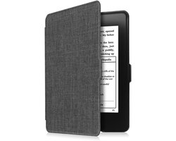 Ereader Hoes - Hoes geschikt voor Amazon Kindle 2024 (6 inch) - Stof - Automatische Slaapfunctie - Opvouwbare beschermhoes - Grijs
