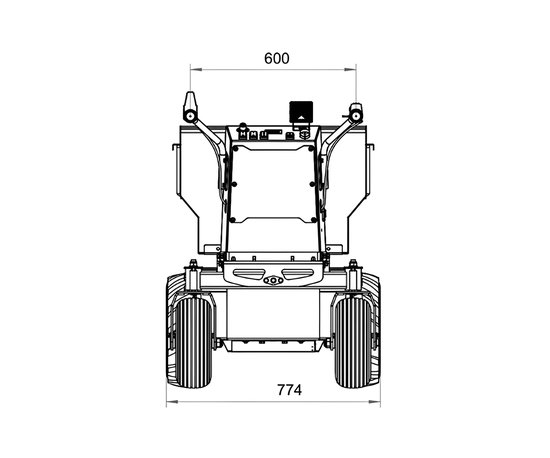 Elektrische dumper 500kg 245 liter hydraulisch kippen, batterij 48V Torros MED502H van Merkloos	 — afbeelding 2