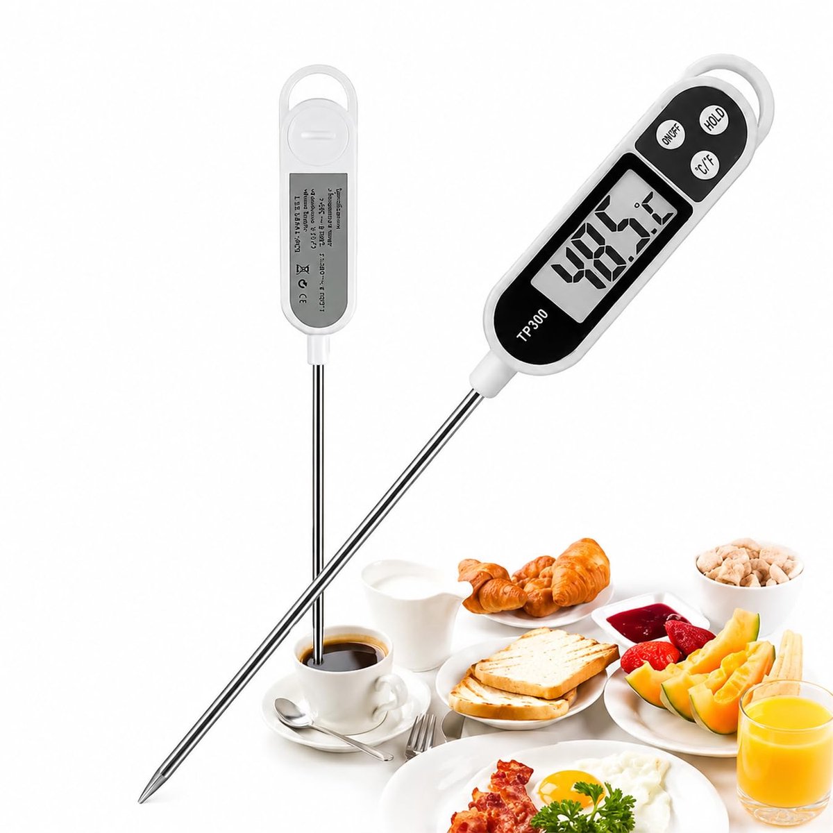 SnelShoppen - F74S Digitale Keuken Thermometer - Pen Thermometer voor Koken, Vlees, Barbecue, Grill, Bakken, LCD Display - Voor Veilig Temperatuurmete