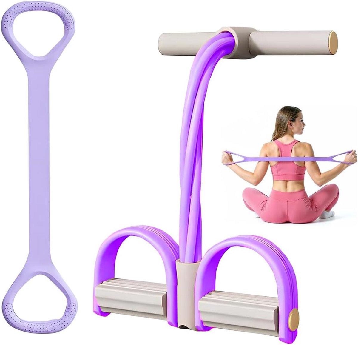 SnelShoppen - GXGM Buikspiertrainer, Full-Body Stretcher, Multifunctioneel Elastisch Trekkoord voor Fitness, Afvallen, Workout, Yoga, Sterk Latex, Thu
