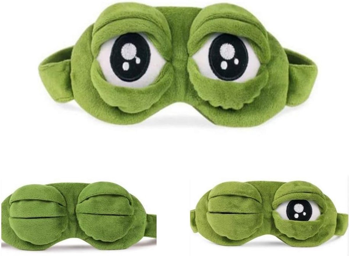 SnelShoppen - Eye Mask Sleep, Fluff Caricature Frog Eyes Mask - Grappige Slaapmasker voor Volwassenen en Kinderen, Ideaal voor Reizen, Feesten, en Ont