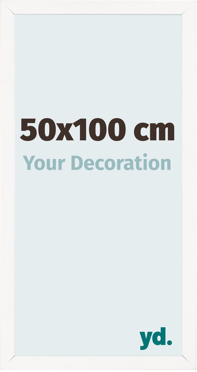 Your Decoration - Fotolijst 50x100 cm - MDF - Wit Hoogglans - Bologna