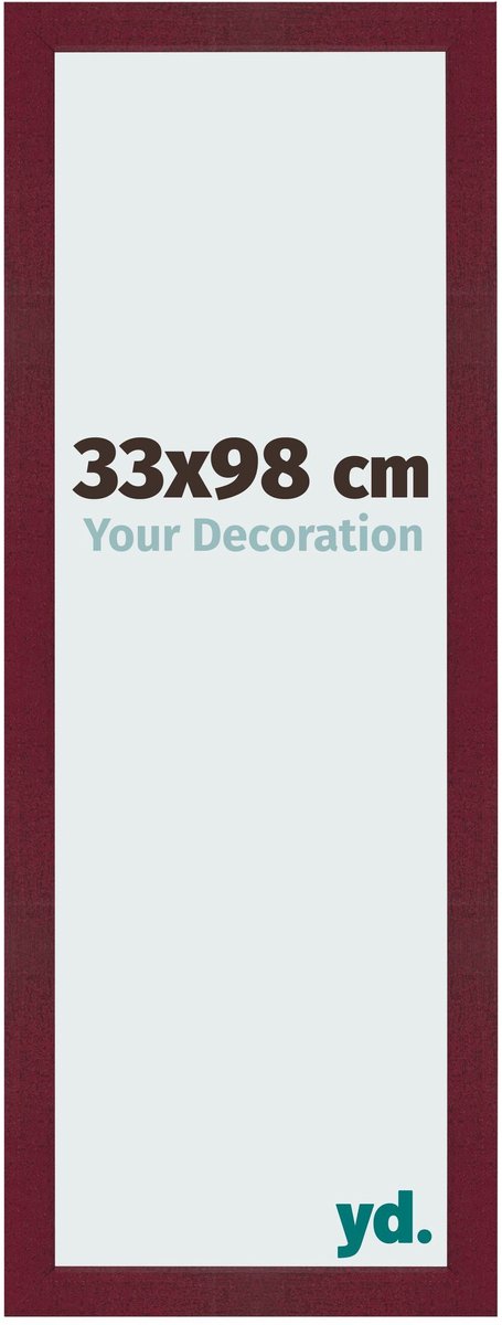 Your Decoration - Fotolijst 33x98 cm - MDF - Wijnrood Geveegd - Bologna